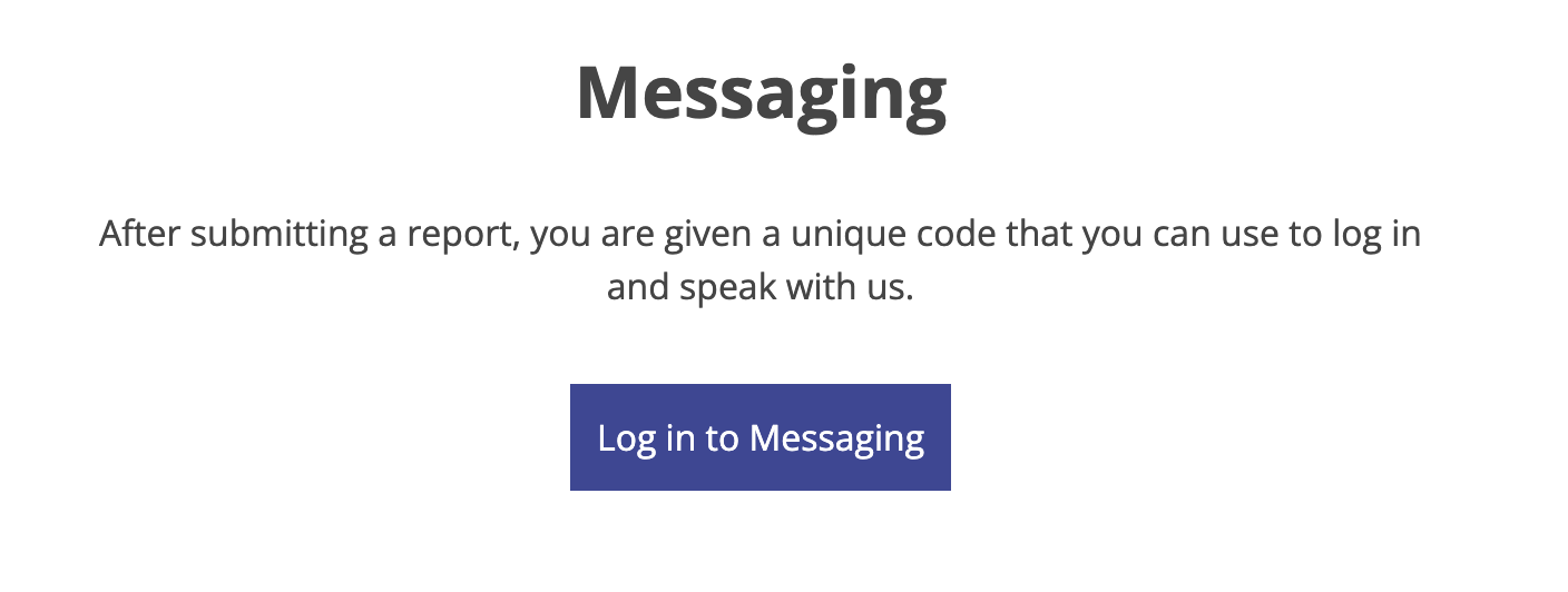 a screenshot of the button a reporter will click to access the login page of messaging